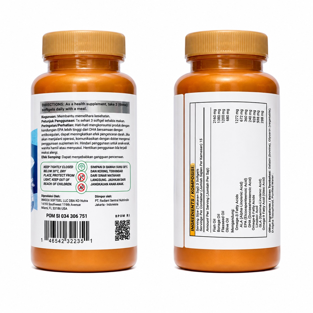 Omega 3-6-9 by Nature's Health 45Softgels - Image 2