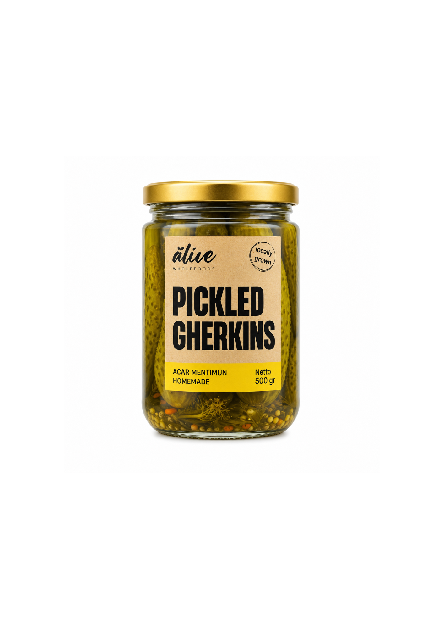 Pickled Gherkins 500gr by Alive