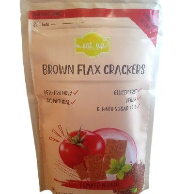 Eat Up Brown Flax Crackers Tomato Basil 120G
