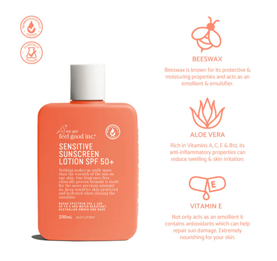 Sensitive Sunscreen SPF 50+, 200ml Alive Whole Foods