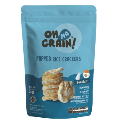 Gluten Free Rice Crackers Sea Salt 35gr by  Oh Ma Grain