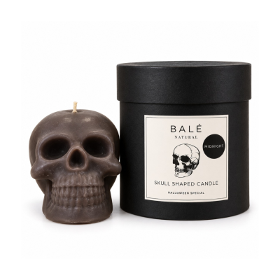 Skull Candle Black by Bale Natural Candle