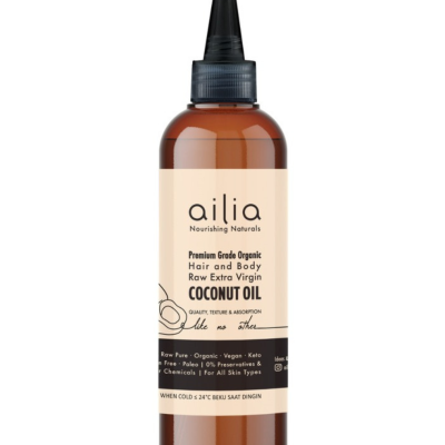 Ailia Premium Grade Organic Raw Hair & Body Extra Virgin Coconut Oil, 60ml