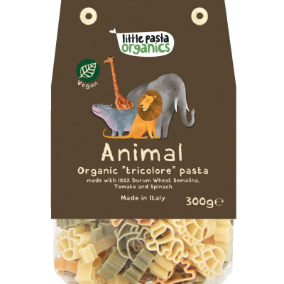 Animal Tricolour Pasta by Little Pasta Organics, 300gr