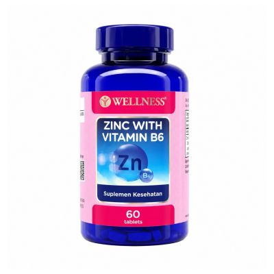 Zinc with Vitamin B6 by Wellness, 60 tabs