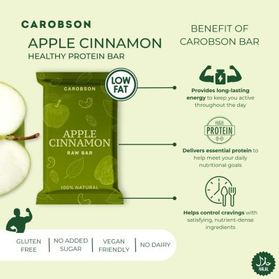 Apple Cinnamon Raw Bar by Carobson, 40gr