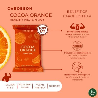 Cocoa Orange Raw Bar by Carobson, 40gr