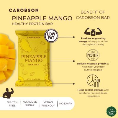 Pineapple Mango Raw Bar by Carobson, 40gr
