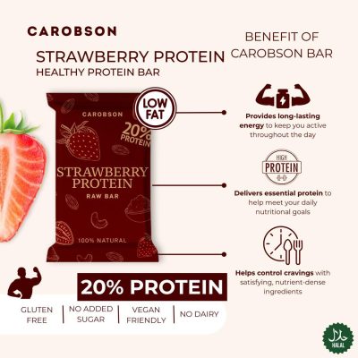 Strawberry Raw Bar by Carobson, 40gr