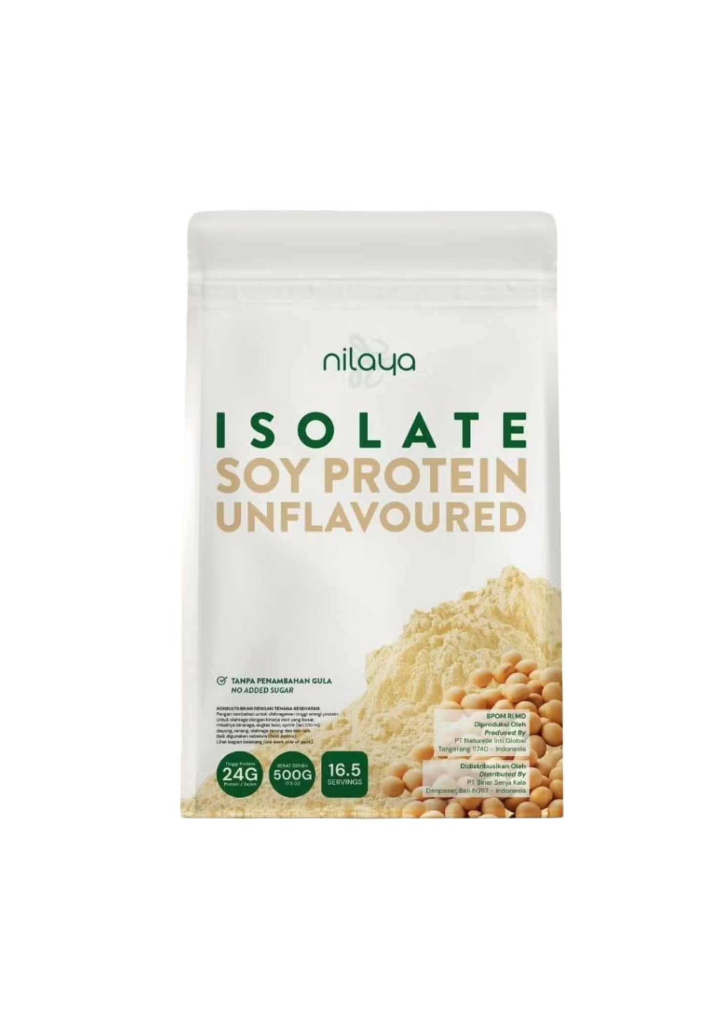 Soy Protein Powder (Non-Gmo) Unflavoured 500gr by Nilaya