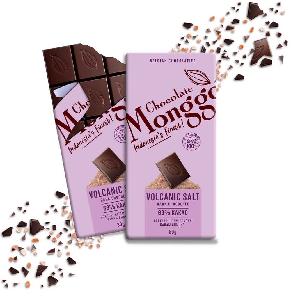 VOLCANIC SALT DARK CHOCOLATE 69%, 80gr by Chocolate Monggo
