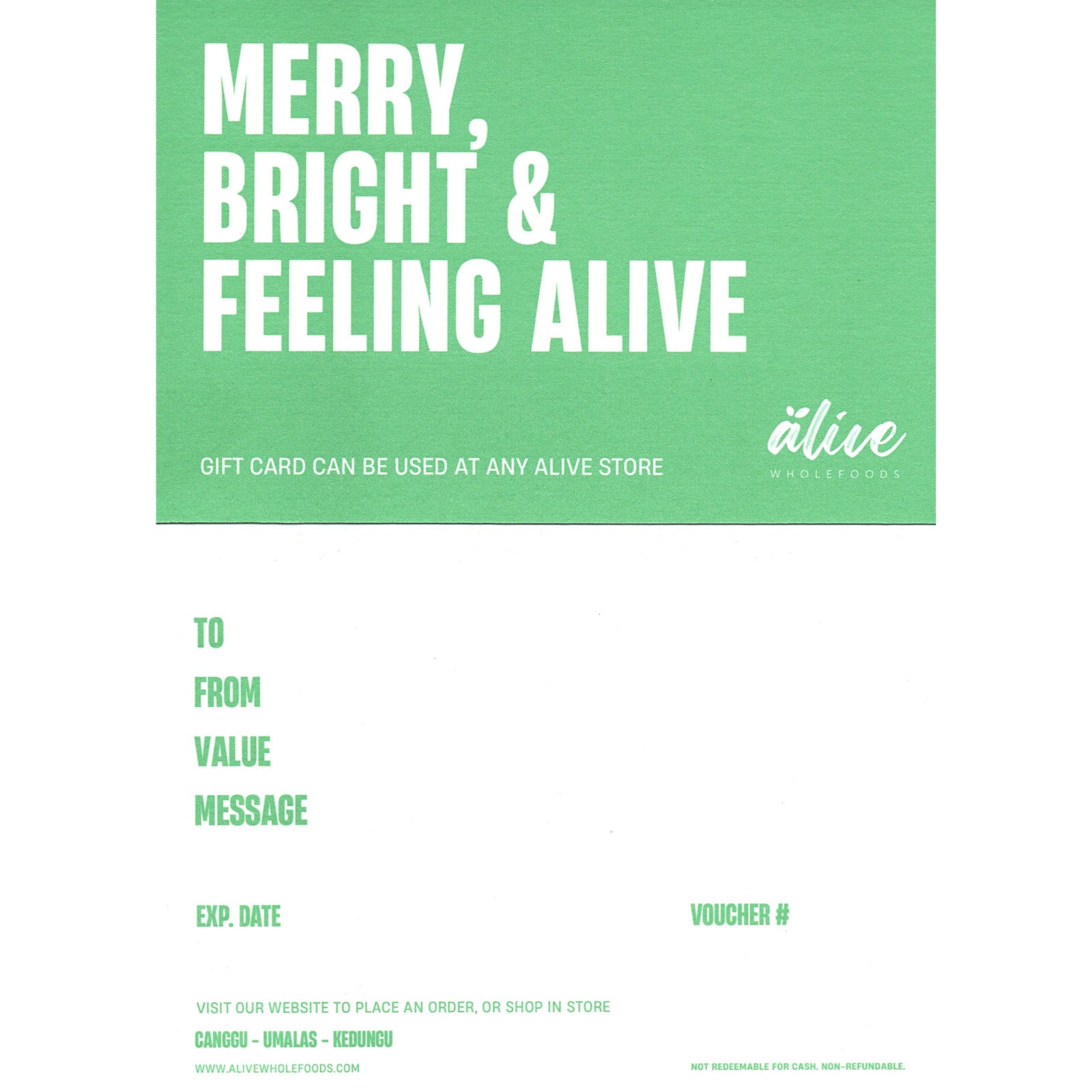 ALIVE XMAS GIFT VOUCHER
