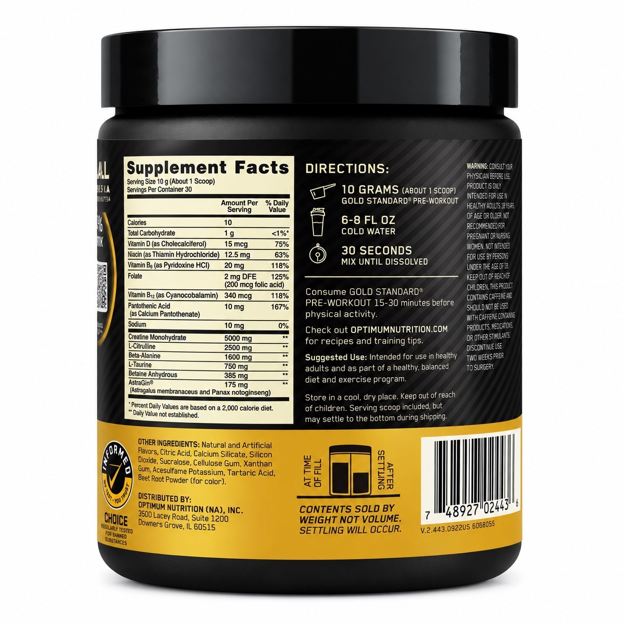 PRE WORKOUT 300gr by Optimum Nutrion - Image 2