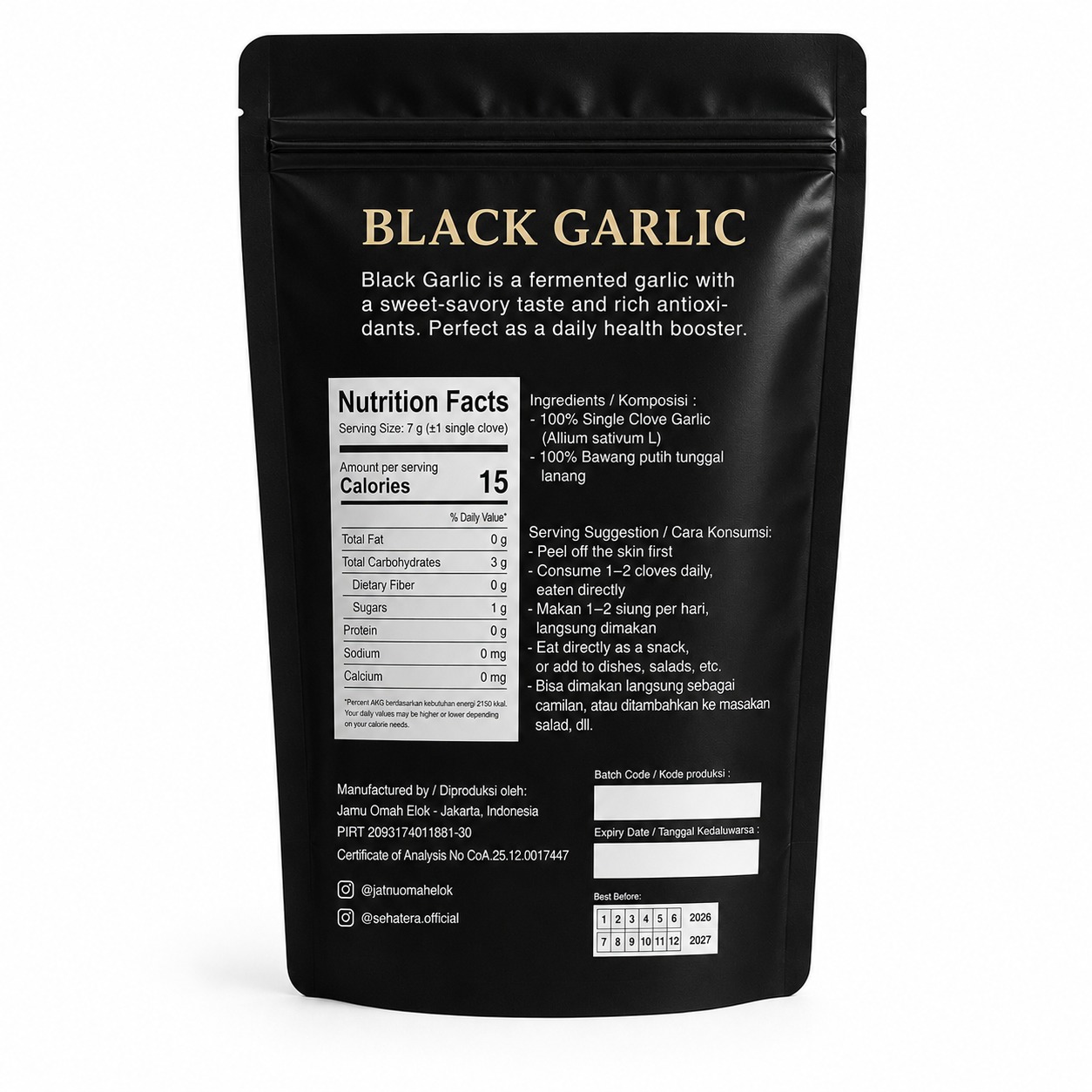 Black Garlic 100gr by Sehatera - Image 2