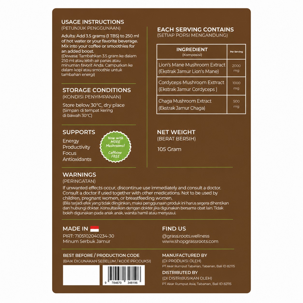 MUSHROOM MAGIC 105gr by Grass Roots Wellnes - Image 2