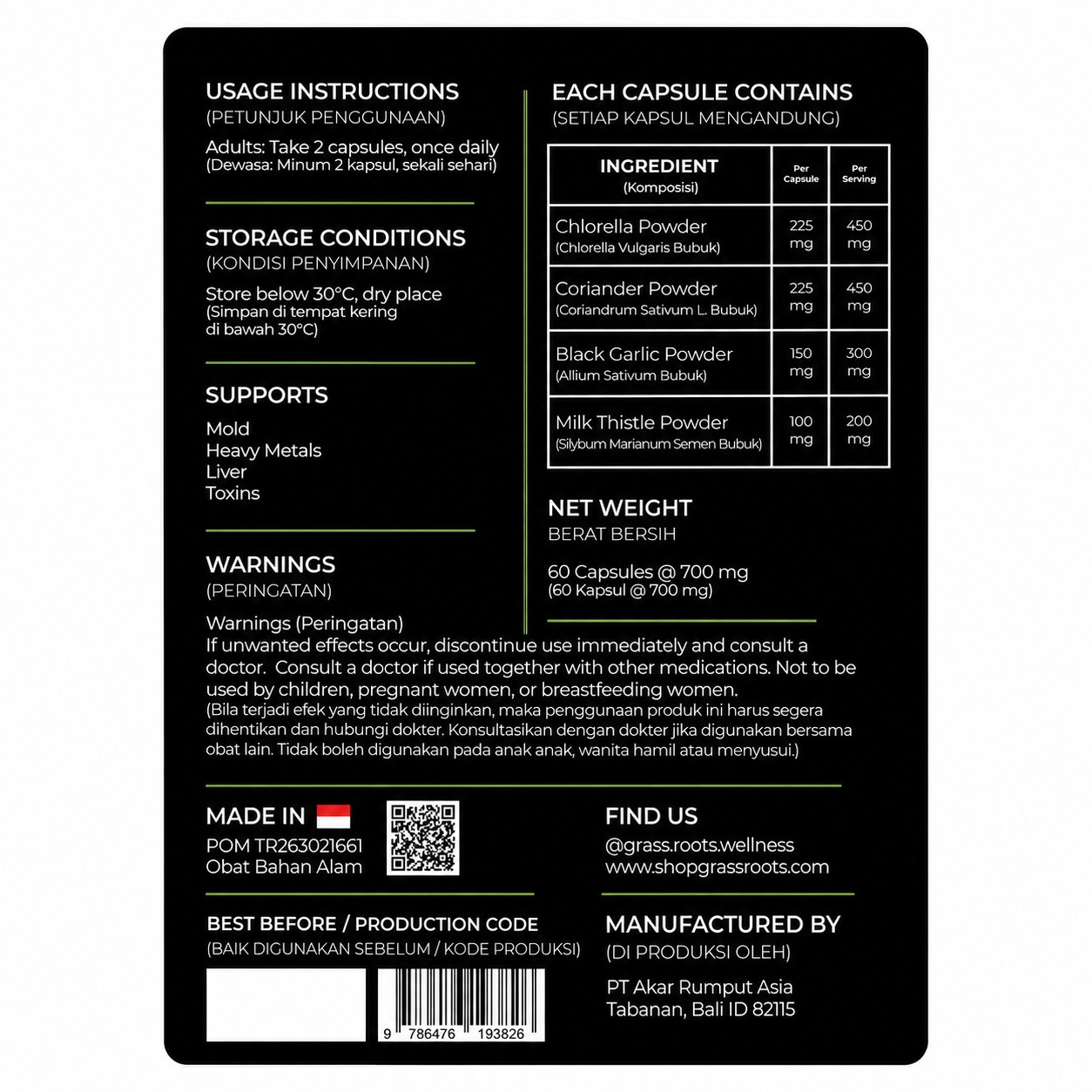 TOX FLOW 60caps by Grass Roots Wellness - Image 2