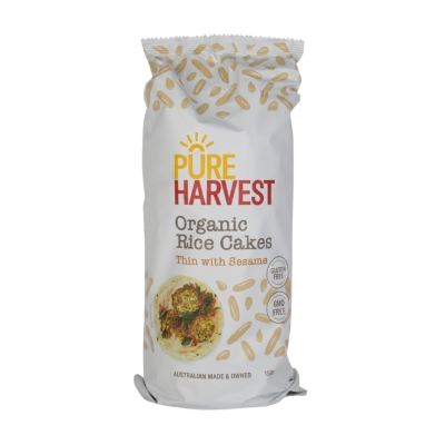 RICE CAKES 150gr, Sesame by Pure Harvest