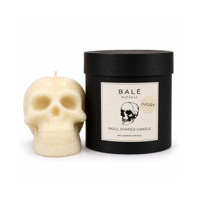 Skull Candle White by Bale Natural Candle