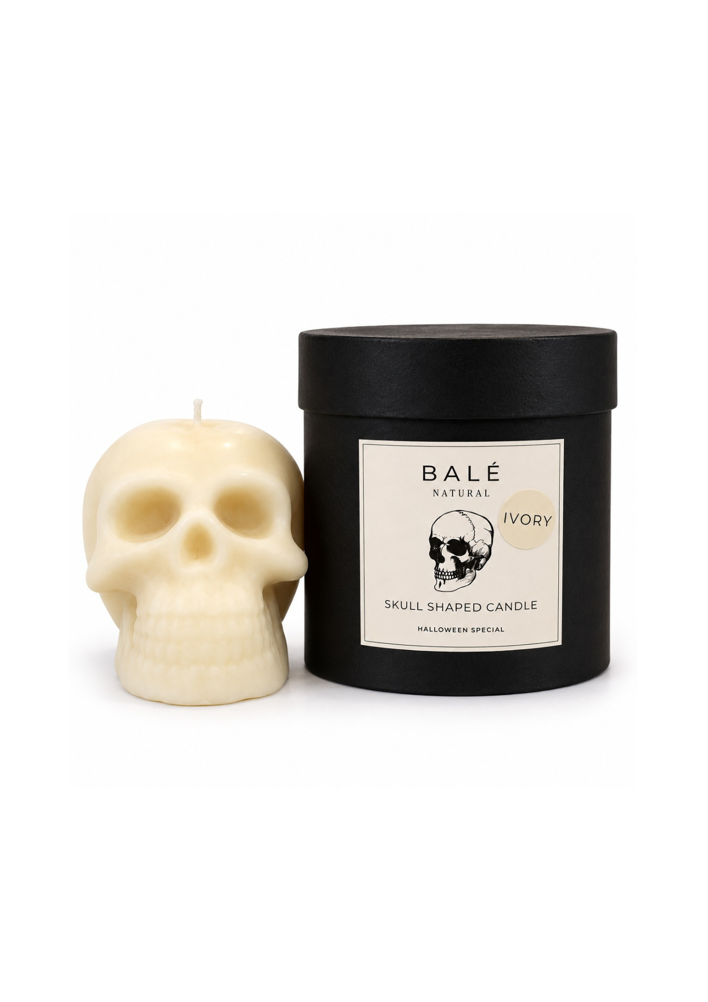 Skull Candle White by Bale Natural Candle
