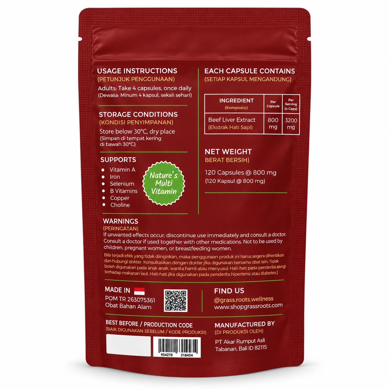 Primal Liv 120 Caps by Grass Roots Wellness - Image 2